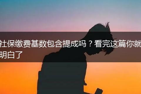 社保缴费基数包含提成吗？看完这篇你就明白了