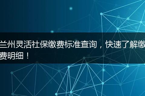 兰州灵活社保缴费标准查询，快速了解缴费明细！