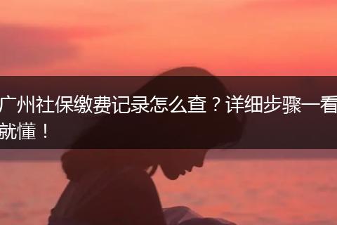 广州社保缴费记录怎么查?详细步骤一看就懂!
