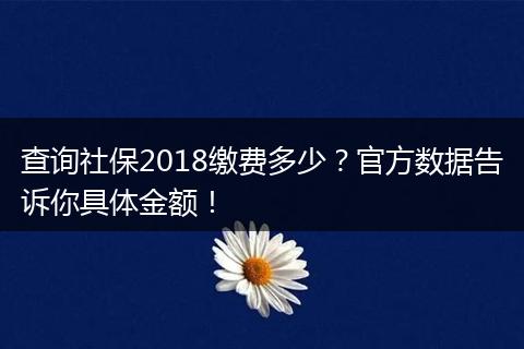 查询社保2018缴费多少？官方数据告诉你具体金额！
