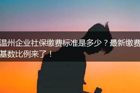 温州企业社保缴费标准是多少？最新缴费基数比例来了！