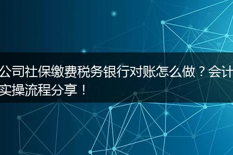 公司社保缴费税务银行对账怎么做？会计实操流程分享！