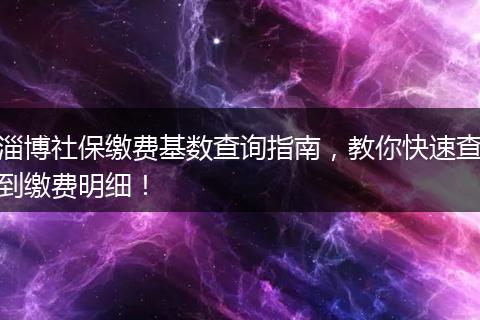 淄博社保缴费基数查询指南，教你快速查到缴费明细！