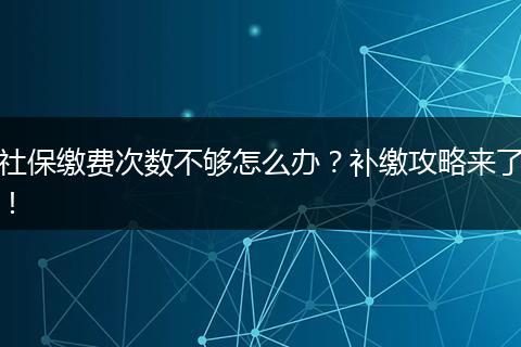 社保缴费次数不够怎么办?补缴攻略来了!