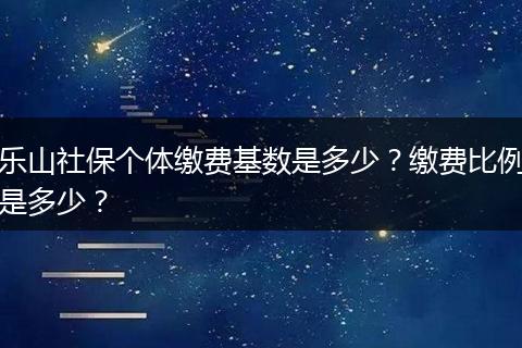 乐山社保个体缴费基数是多少？缴费比例是多少？
