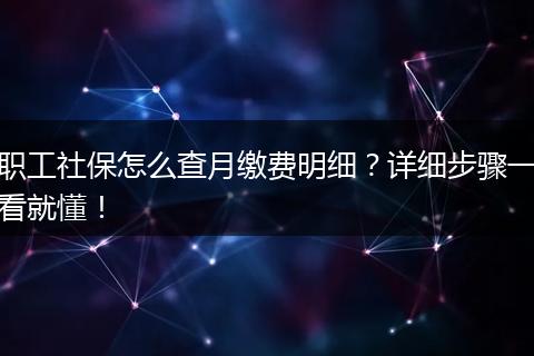 职工社保怎么查月缴费明细？详细步骤一看就懂！