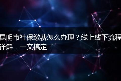 昆明市社保缴费怎么办理？线上线下流程详解，一文搞定