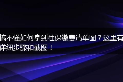 搞不懂如何拿到社保缴费清单图？这里有详细步骤和截图！