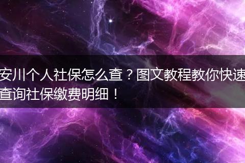 安川个人社保怎么查?图文教程教你快速查询社保缴费明细!