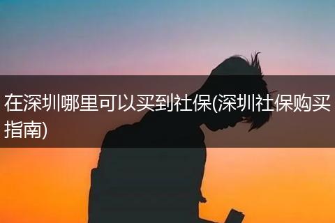 在深圳哪里可以买到社保(深圳社保购买指南)
