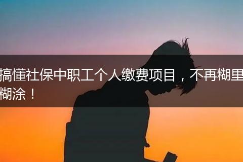 搞懂社保中职工个人缴费项目，不再糊里糊涂！