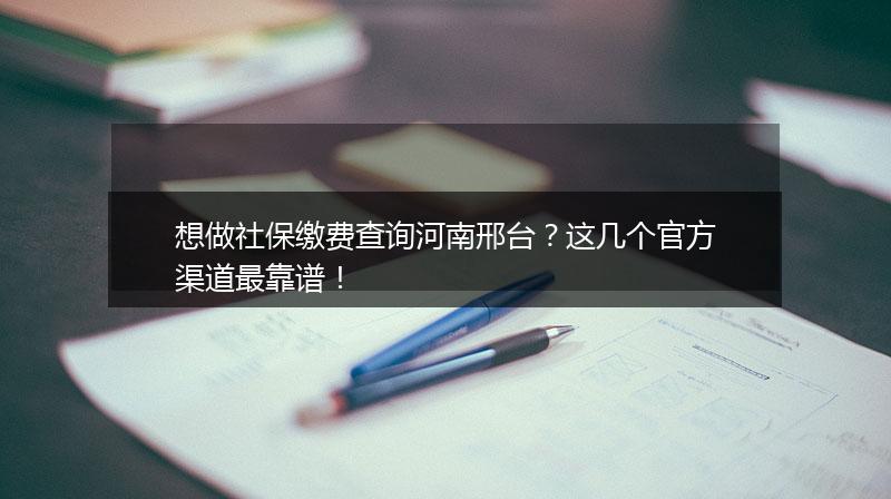 想做社保缴费查询河南邢台？这几个官方渠道最靠谱！
