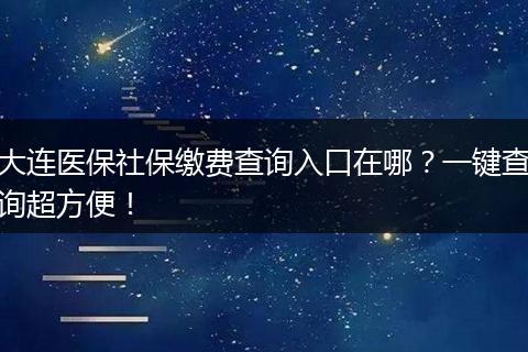 大连医保社保缴费查询入口在哪？一键查询超方便！