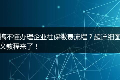 搞不懂办理企业社保缴费流程？超详细图文教程来了！