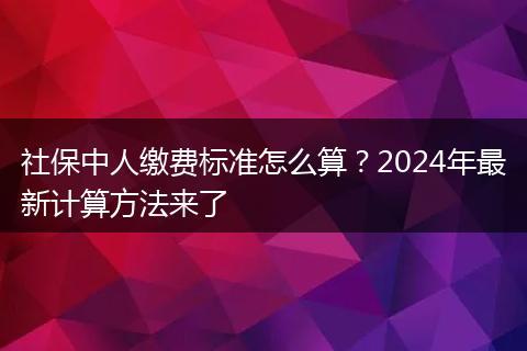 社保中人缴费标准怎么算?2024年最新计算方法来了