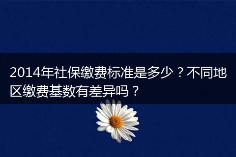 2014年社保缴费标准是多少?不同地区缴费基数有差异吗?