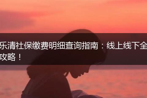 乐清社保缴费明细查询指南:线上线下全攻略!