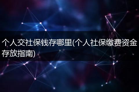 个人交社保钱存哪里(个人社保缴费资金存放指南)