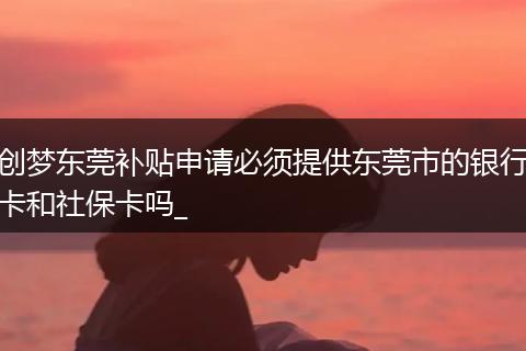 创梦东莞补贴申请必须提供东莞市的银行卡和社保卡吗_