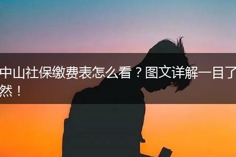 中山社保缴费表怎么看？图文详解一目了然！