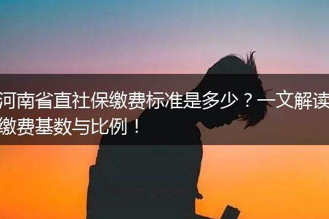 河南省直社保缴费标准是多少？一文解读缴费基数与比例！