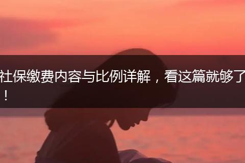 社保缴费内容与比例详解，看这篇就够了！