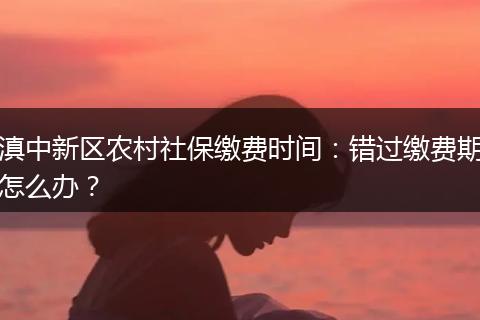 滇中新区农村社保缴费时间:错过缴费期怎么办?