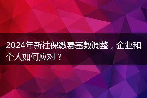 2024年新社保缴费基数调整，企业和个人如何应对？