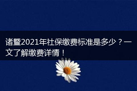 诸暨2021年社保缴费标准是多少？一文了解缴费详情！