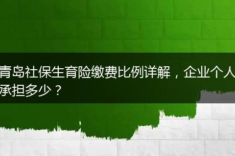 青岛社保生育险缴费比例详解，企业个人承担多少？