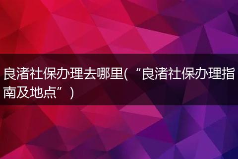 良渚社保办理去哪里(“良渚社保办理指南及地点”)