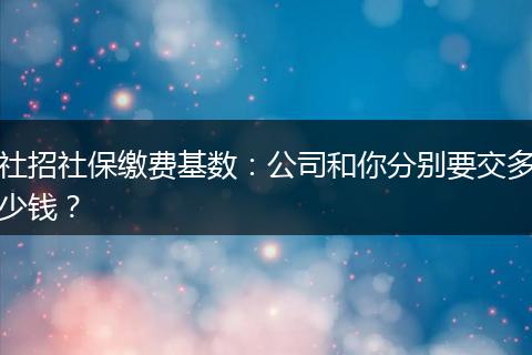 社招社保缴费基数：公司和你分别要交多少钱？