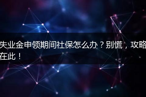 失业金申领期间社保怎么办?别慌,攻略在此!