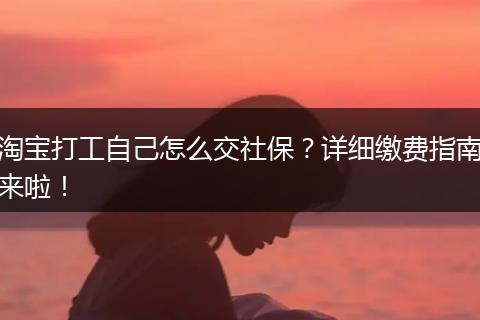 淘宝打工自己怎么交社保？详细缴费指南来啦！