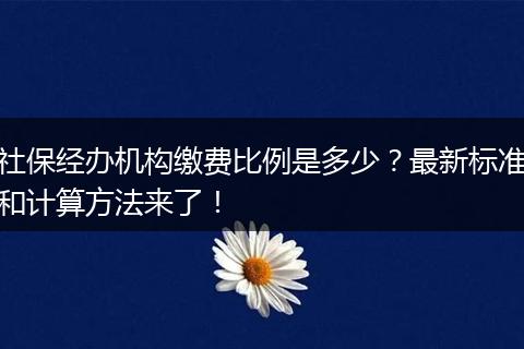 社保经办机构缴费比例是多少？最新标准和计算方法来了！