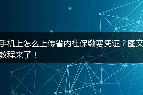 手机上怎么上传省内社保缴费凭证？图文教程来了！