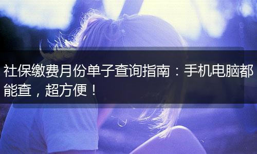 社保缴费月份单子查询指南：手机电脑都能查，超方便！