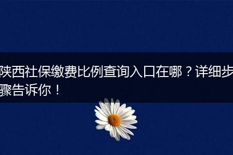 陕西社保缴费比例查询入口在哪?详细步骤告诉你!