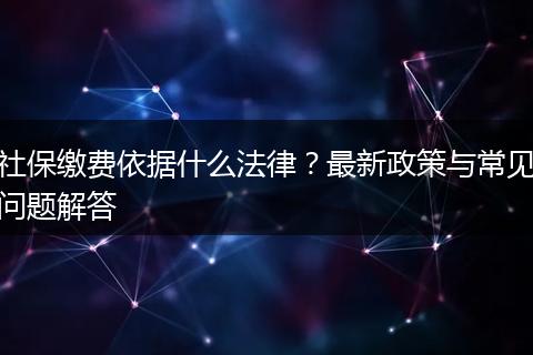 社保缴费依据什么法律？最新政策与常见问题解答
