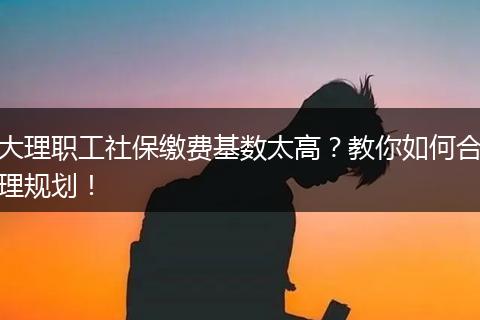 大理职工社保缴费基数太高?教你如何合理规划!