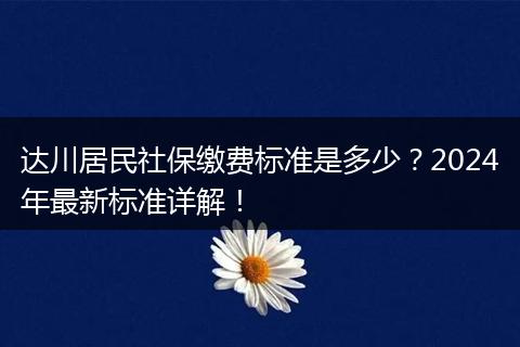 达川居民社保缴费标准是多少？2024年最新标准详解！