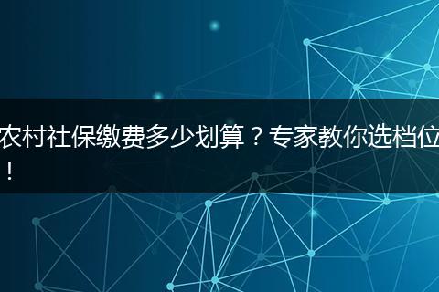 农村社保缴费多少划算?专家教你选档位!