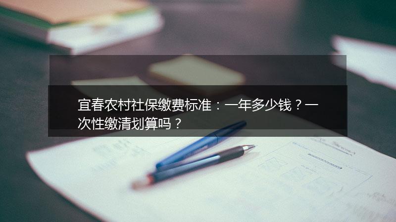 宜春农村社保缴费标准：一年多少钱？一次性缴清划算吗？