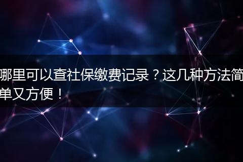 哪里可以查社保缴费记录?这几种方法简单又方便!