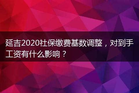 延吉2020社保缴费基数调整，对到手工资有什么影响？
