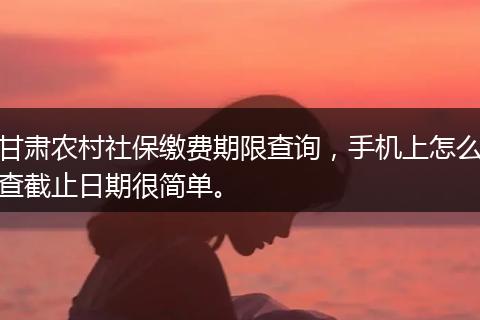 甘肃农村社保缴费期限查询，手机上怎么查截止日期很简单。