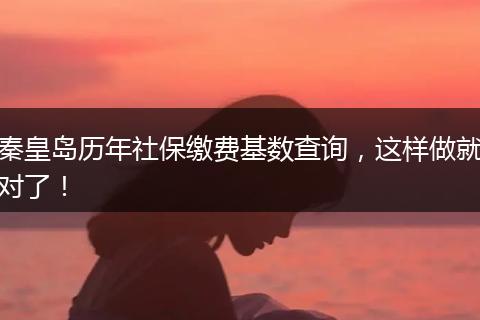 秦皇岛历年社保缴费基数查询，这样做就对了！