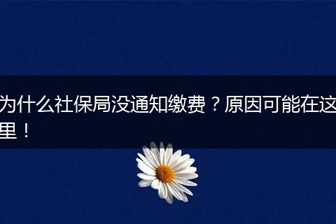 为什么社保局没通知缴费？原因可能在这里！