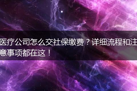 医疗公司怎么交社保缴费？详细流程和注意事项都在这！