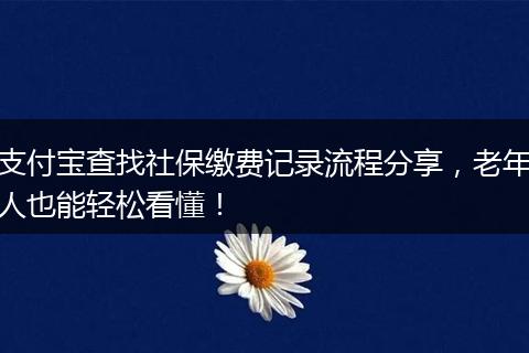 支付宝查找社保缴费记录流程分享，老年人也能轻松看懂！